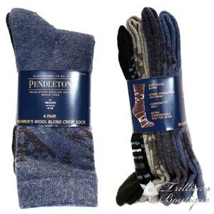 Pendleton Womens Wool Blend Crew Socks 4 Pairs NWT